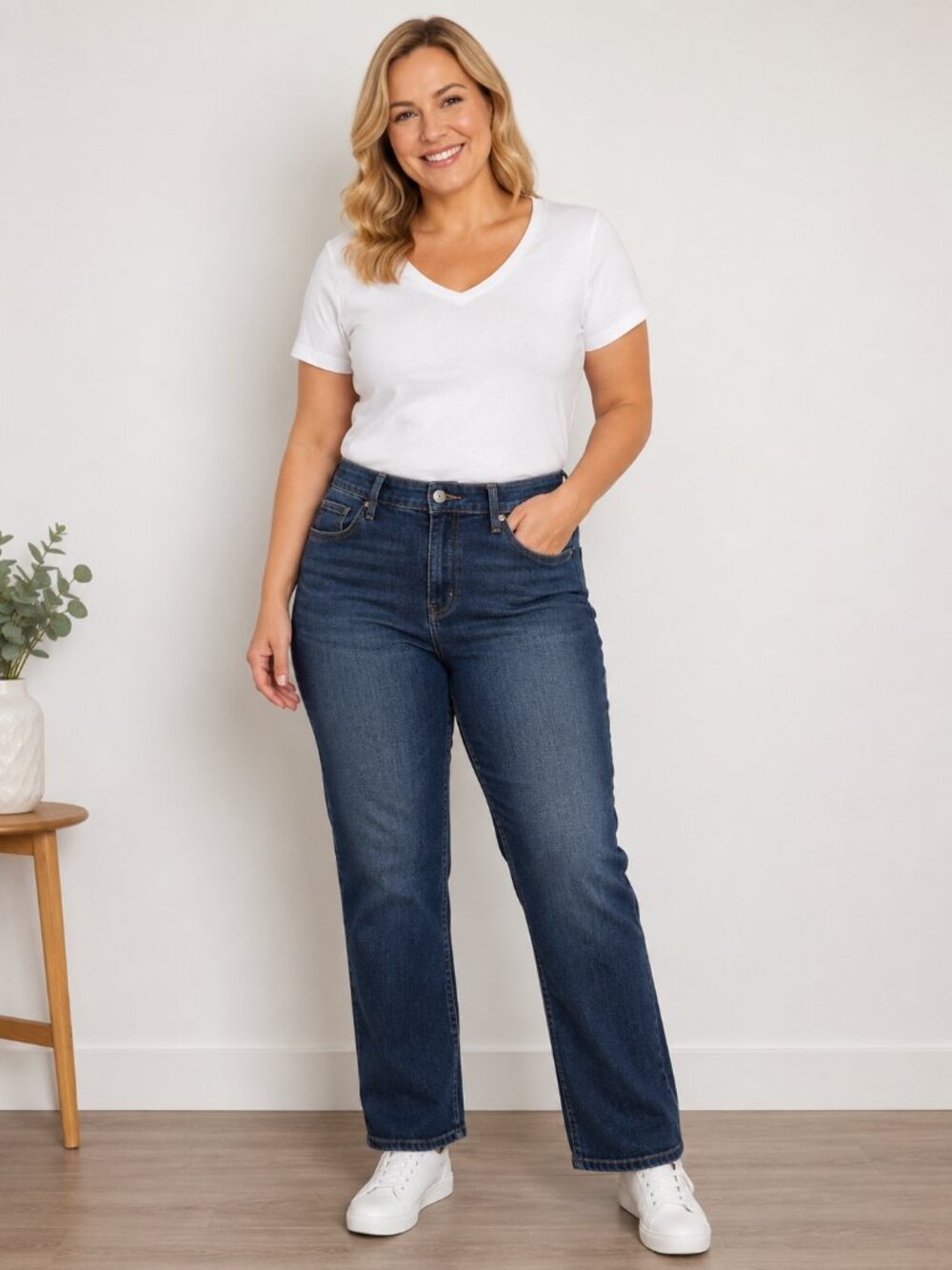 Urban Star Women's Dark Wash Skinny Jeans Size 14 Stretch Denim Mid Rise